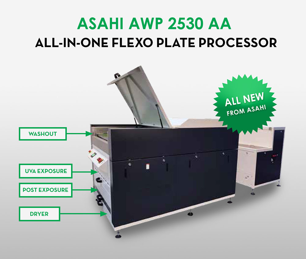 ALL NEW - Asahi AWP 2530 AA All-In-One Flexo Plate Processor